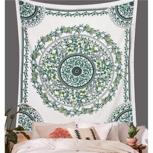 ANJANIYA Floral Wall Hanging Boho Tapestry, Mandala Dorm Décor Tapestry for Room